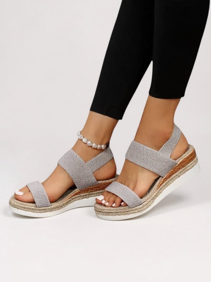 Neve women's platform sandals in blue displayed on a clean white background, front view
