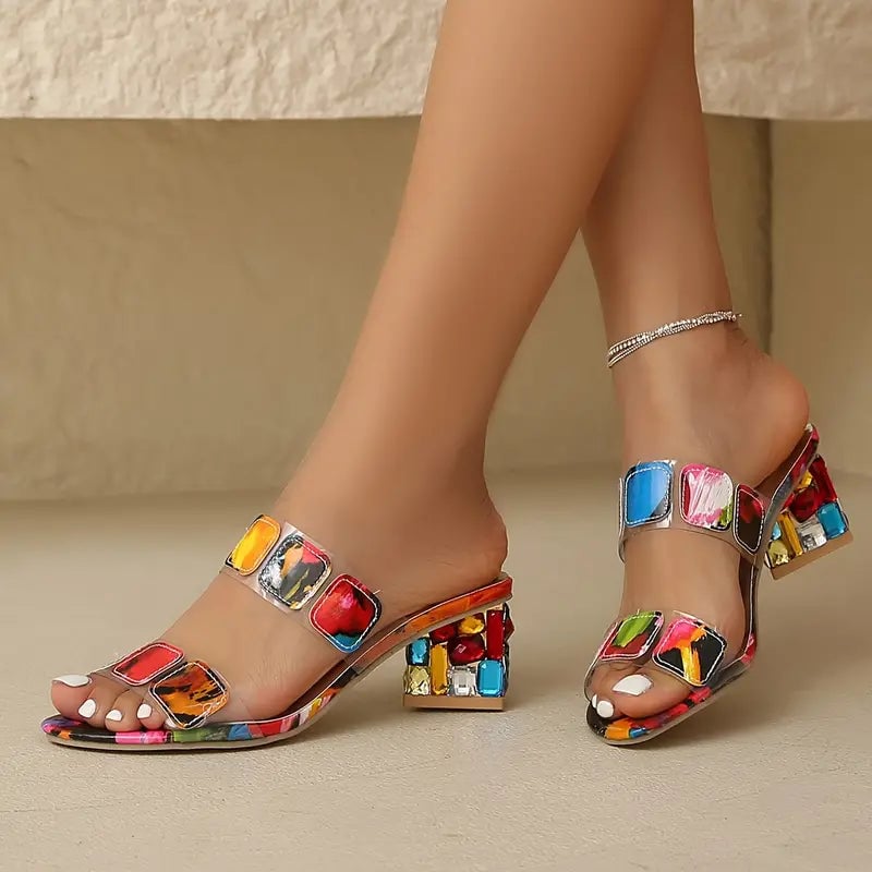 Side profile of Nyla wide-fit flat sandals highlighting the lightweight flexible sole and double-strap design