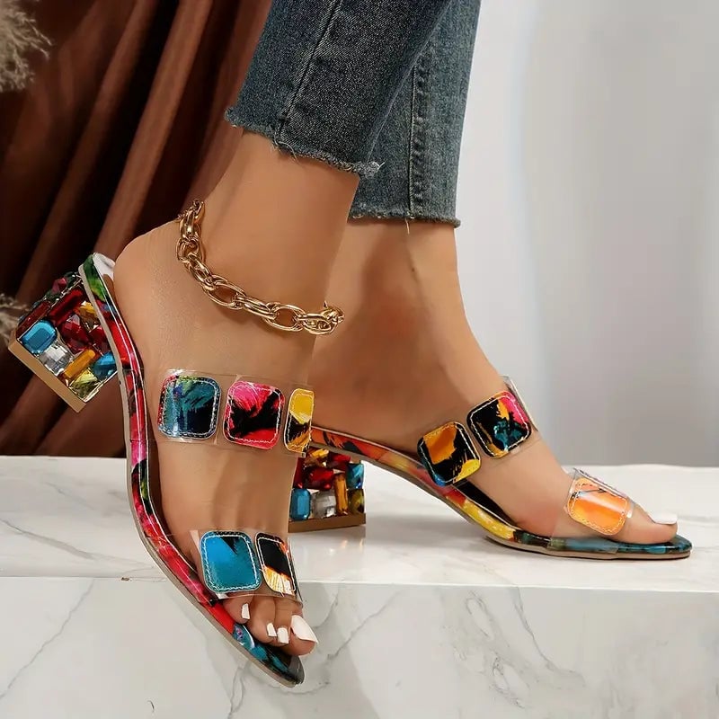 Close-up of Nyla flat sandals cushioned insole and breathable upper construction