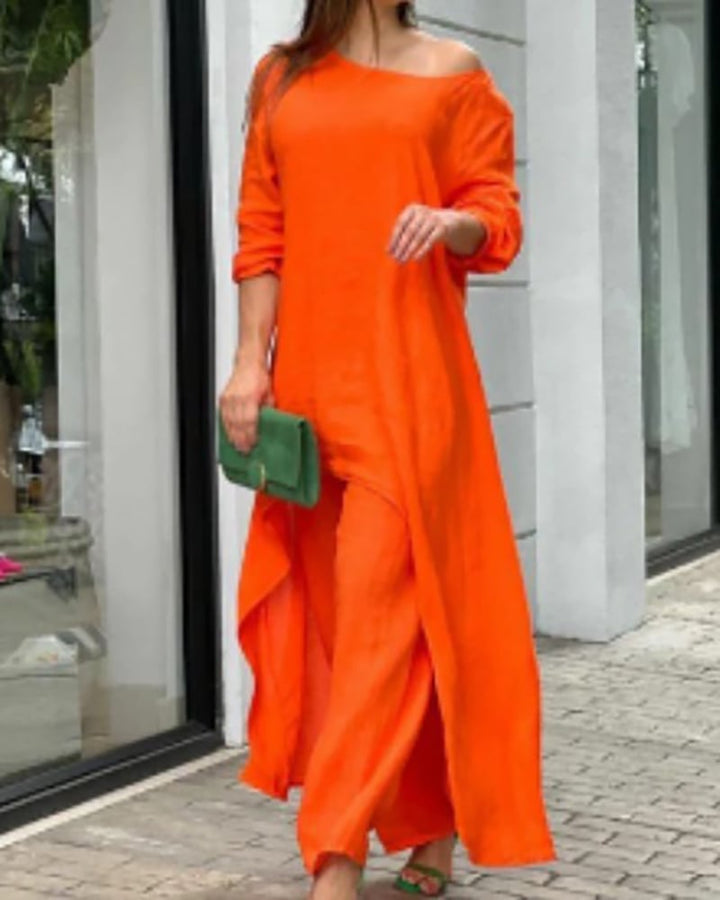 Oasis linen set styled in pink with a belted waist for a more defined silhouette