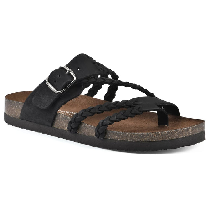 Octavia braided sandals in green styled with a floral sundress, lifestyle shot
