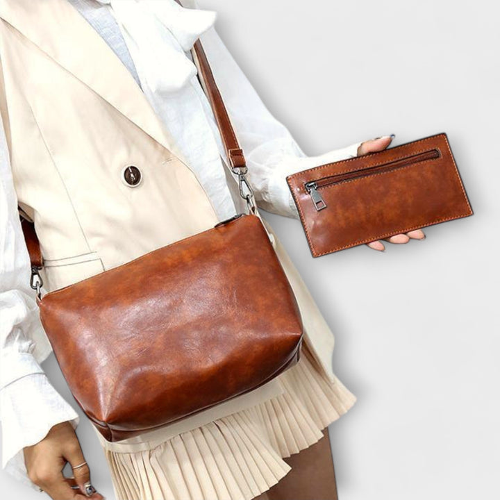 Olivia wallet open to show interior card slots and organization compartments