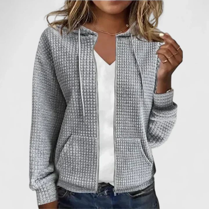 Olivia elegant cardigan displayed in multiple color options including blue, black, pink, khaki, gray, and white