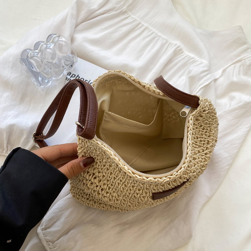 Olivia shoulder bag styled with a casual summer outfit on a model