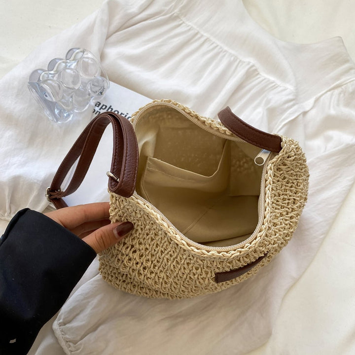 Olivia shoulder bag styled with a casual summer outfit on a model