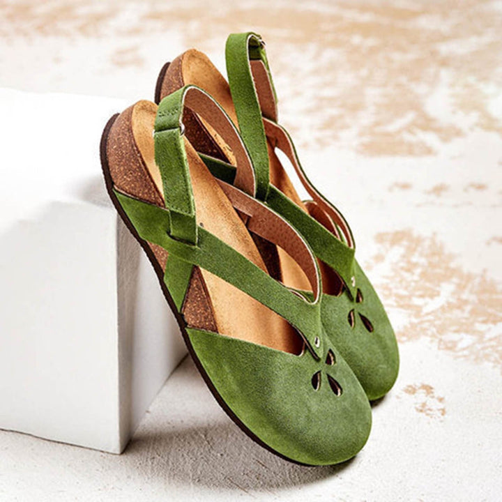 Florimay Orchid women's lightweight sandal shown in a flat lay, displaying cushioned insole and non-slip outsole