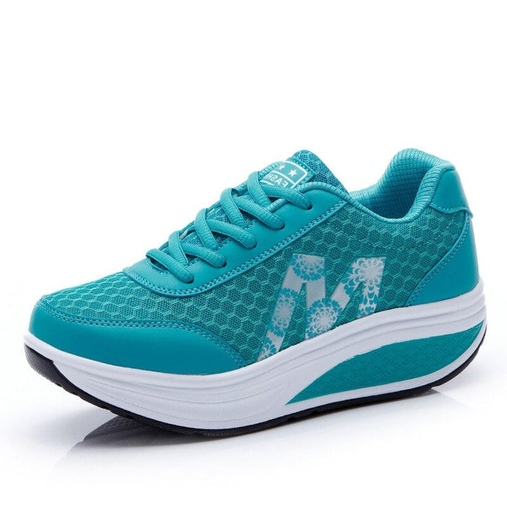 Top-down view of Ottilie orthopedic sneakers showing the contoured insole and lace-up closure