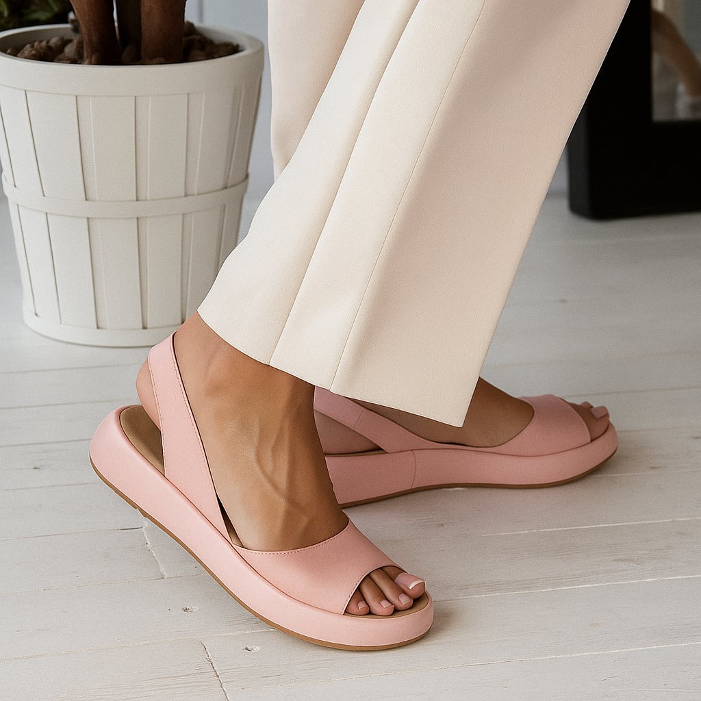 Close-up of Ottilie sandal ergonomic insole and arch support detail