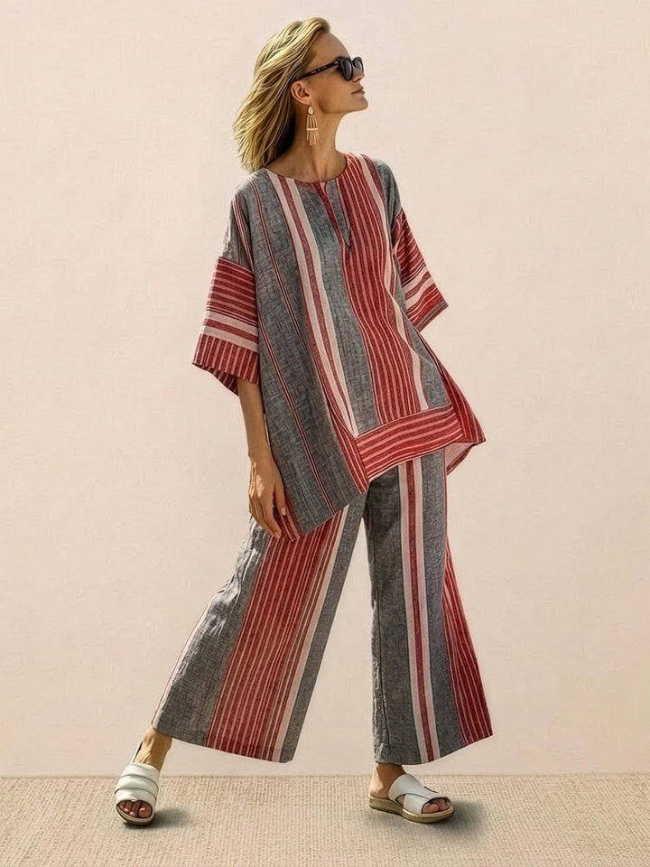 Paloma set in Sunburst Medallion colorway shown on a female model