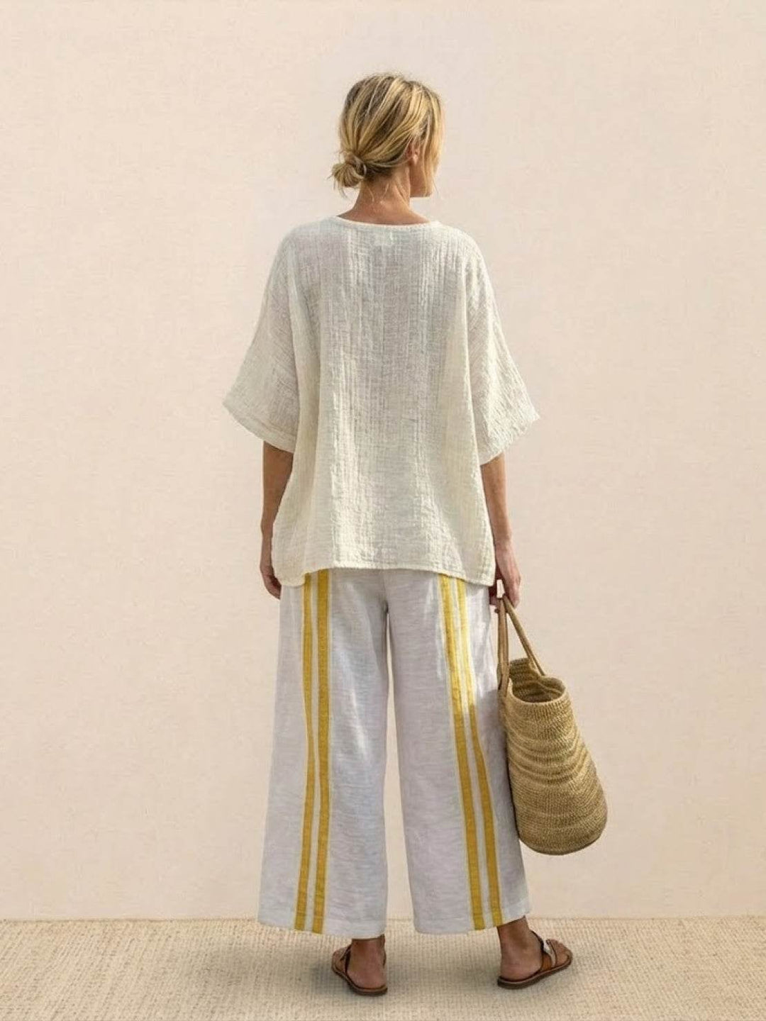 Paloma striped wide-leg pants and tee two-piece set — view 102