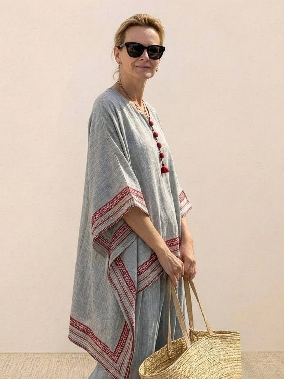 Back view of the Paloma Rustic Stripes set