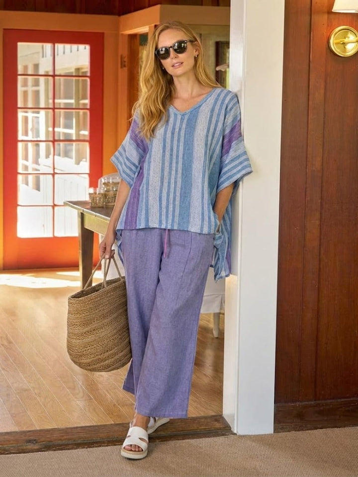 Size 4XL model wearing the Paloma set in Purple Layers