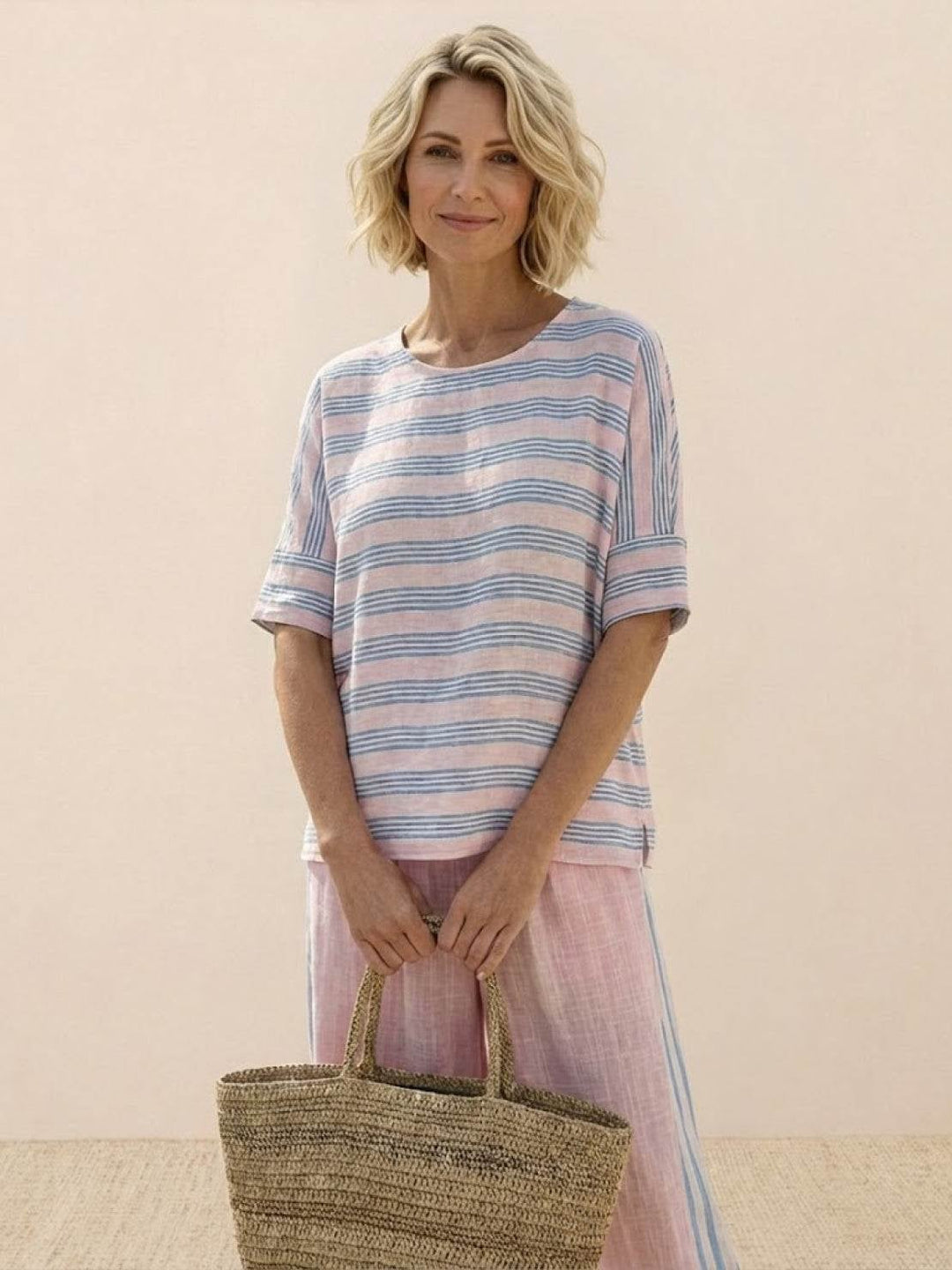 Paloma Rustic Stripes set shown in relaxed lifestyle setting