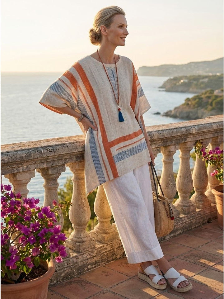 Paloma set in Tidal Stripes showing stripe width and color detail
