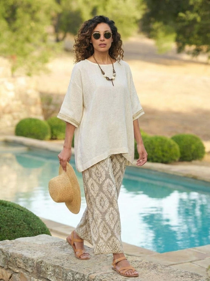 Paloma set on hanger in Tidal Stripes colorway