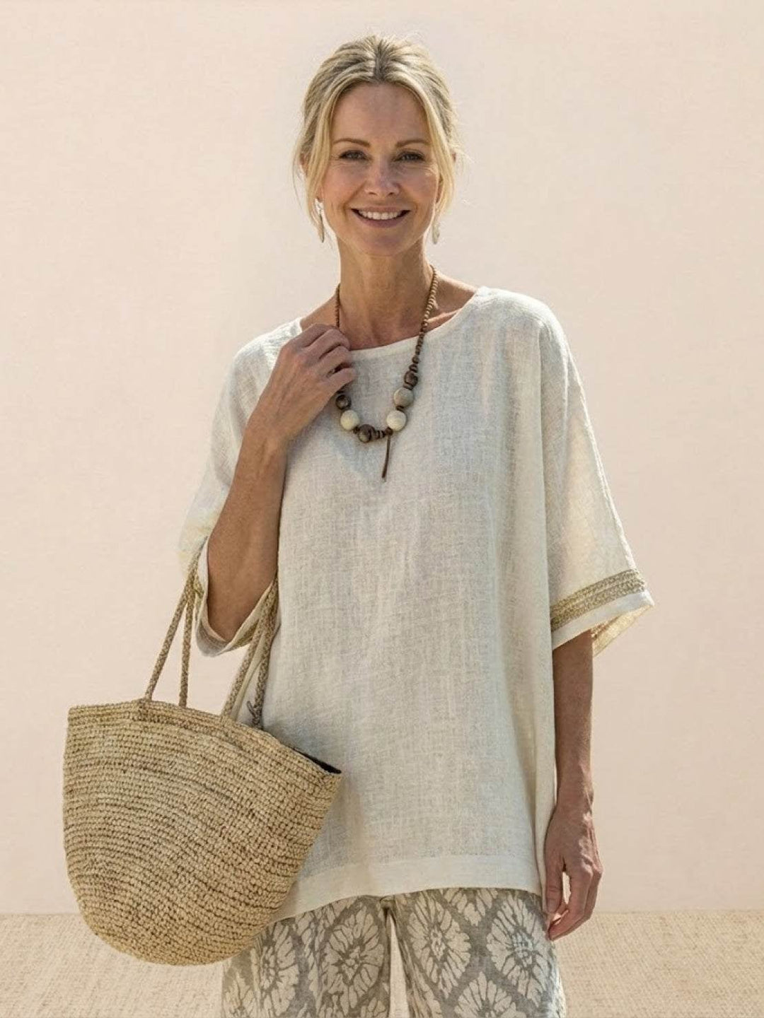 Paloma set on hanger in Rustic Stripes colorway
