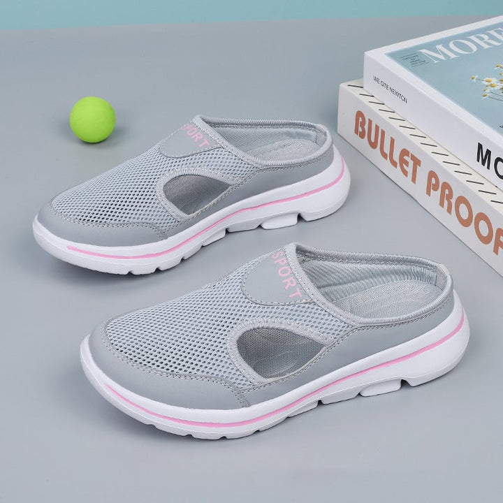 Close-up of Peony sandal cushioned footbed detail showing ergonomic contouring