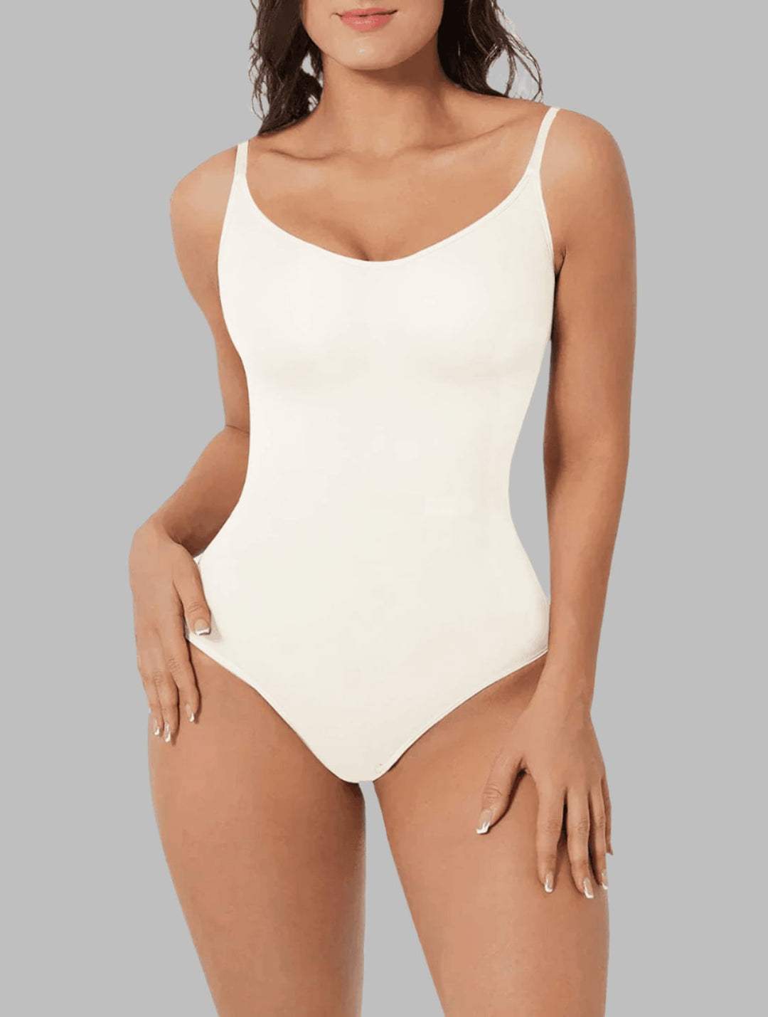 Close-up of the breathable fabric texture on the PowerSculpt shapewear bodysuit