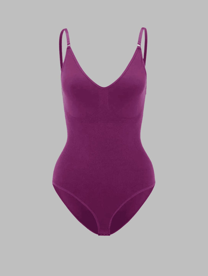 PowerSculpt shapewear bodysuit in green shown on model highlighting full-coverage high waist