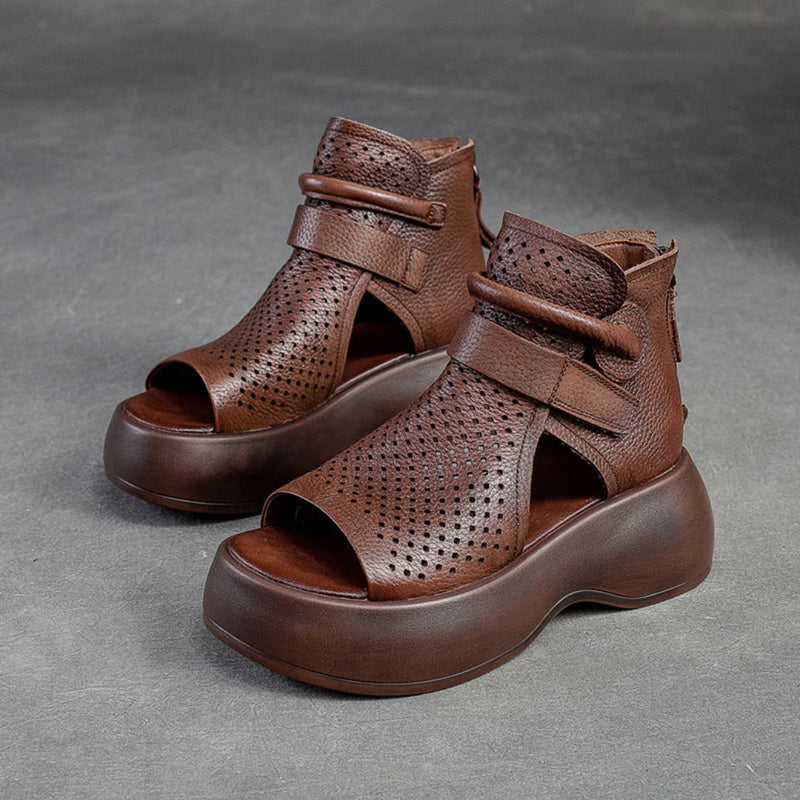Presley women's orthopedic sandal in brown with cushioned footbed, side view
