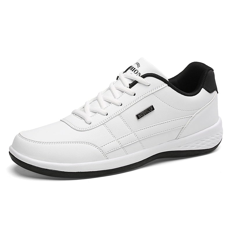 PrimeWalk orthopedic shoes in red displayed on a clean white background, angled view