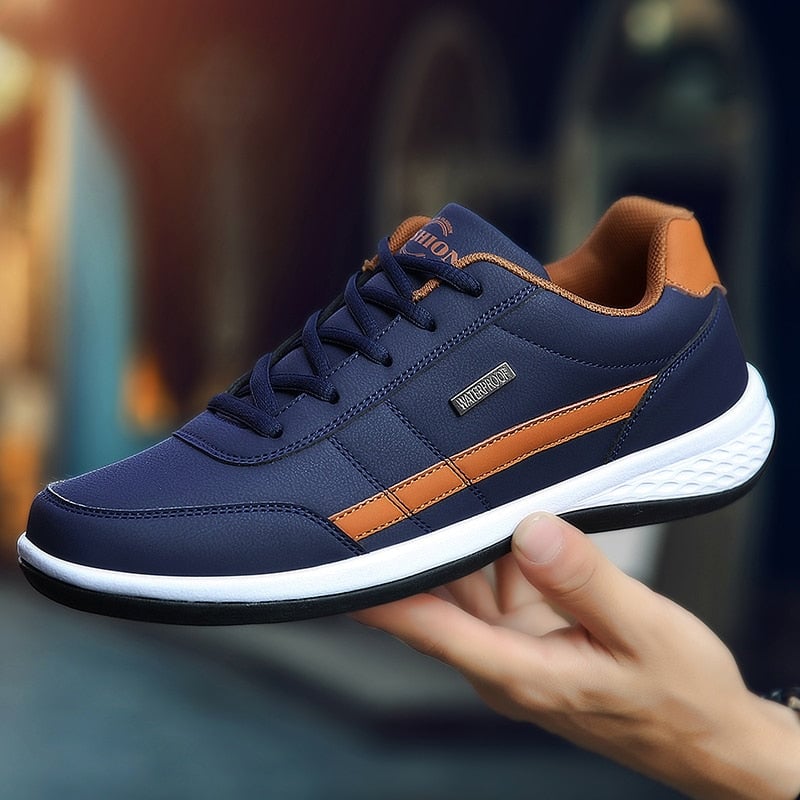 Woman wearing PrimeWalk orthopedic shoes during a casual walk outdoors