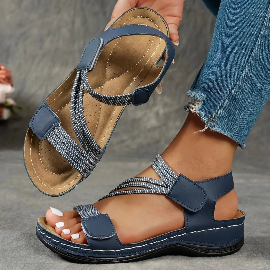 Priscilla casual comfort sandals in multiple colors arranged together showing full color range available