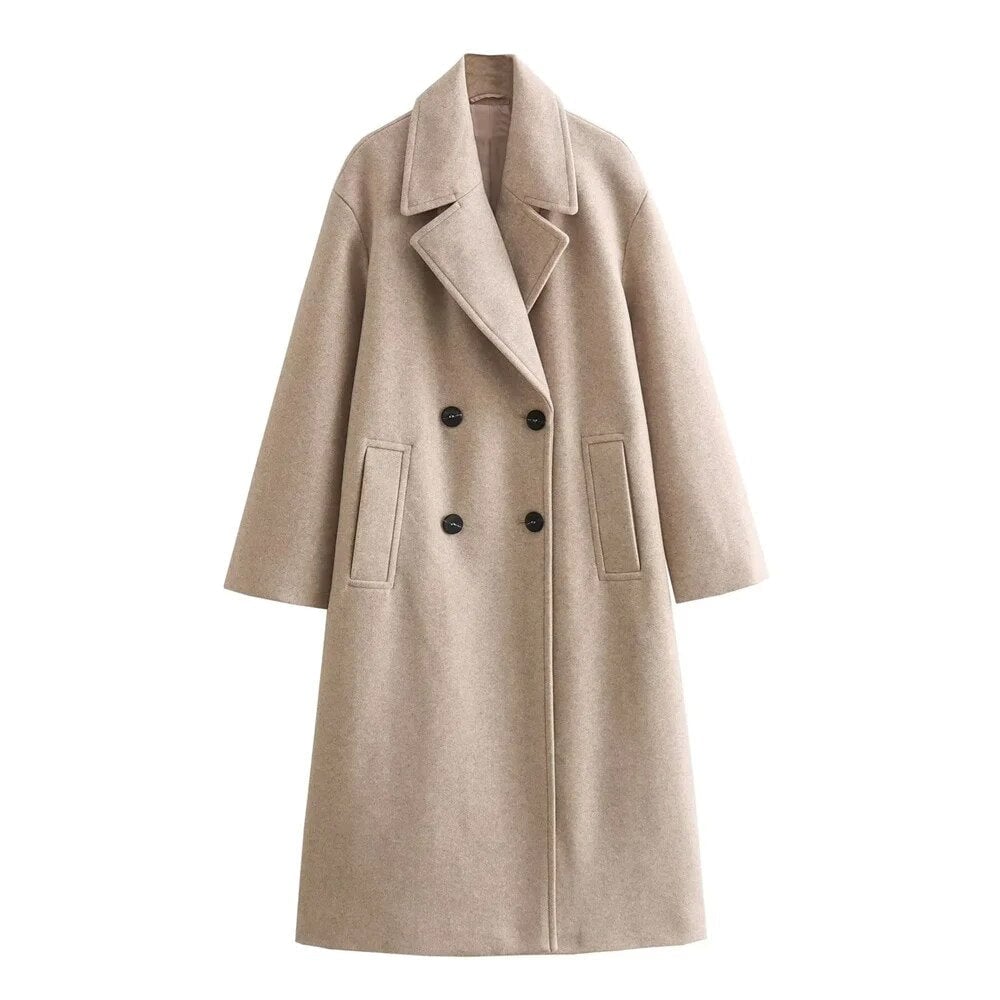 Close-up of the Ramona coat fabric texture highlighting its smooth, structured finish