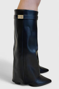 Black Faux Leather