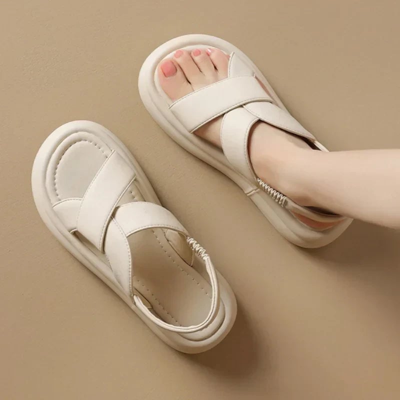 Reese orthopedic wedge sandals in black with arch support insole and non-slip sole