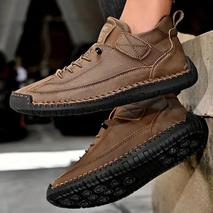 Renée orthopedic sneakers in Terra Brown displayed flat lay from above
