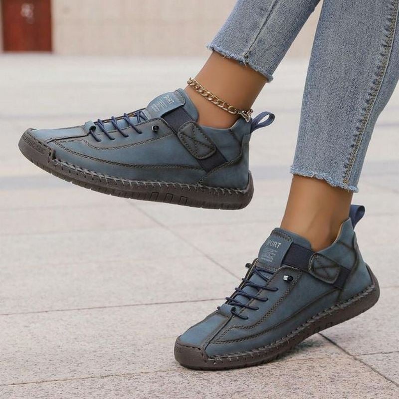 Renée orthopedic sneakers in Boreal Green side profile highlighting lightweight flexible upper
