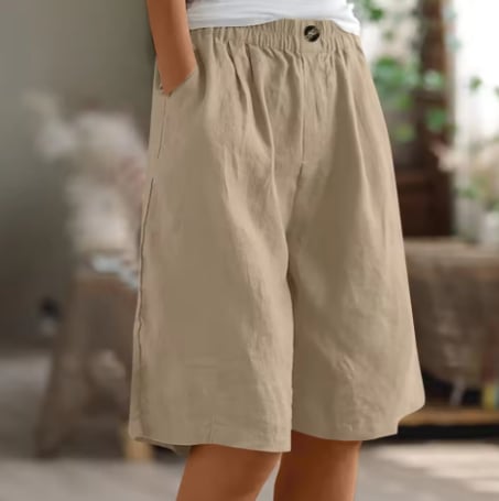 Renee Comfort Shorts in sky blue styled for a warm-weather casual outfit