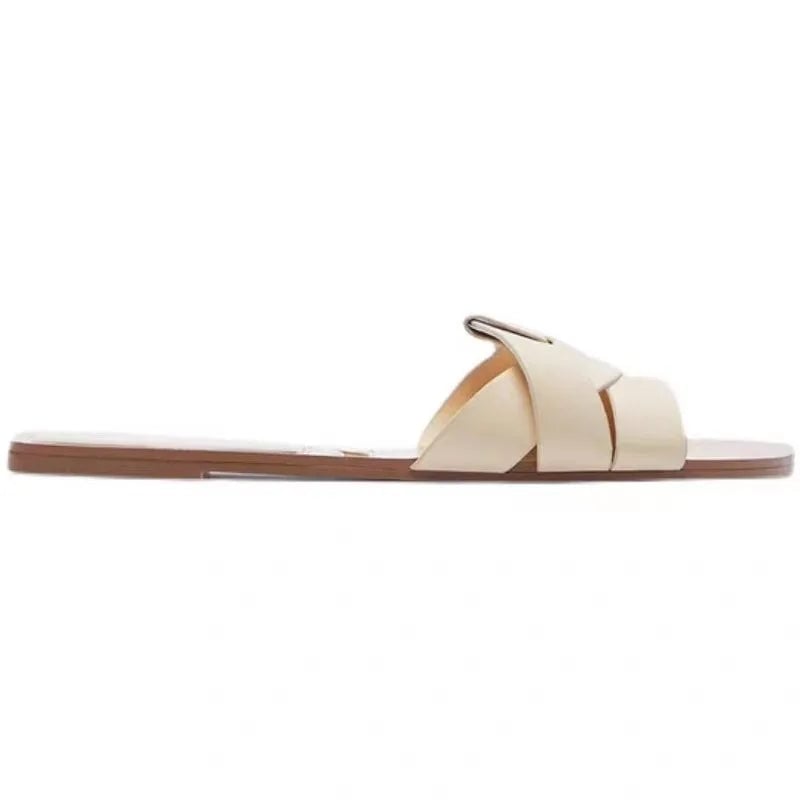 Ridge cushioned flat slides in brown with smooth strap and padded footbed on a clean white background