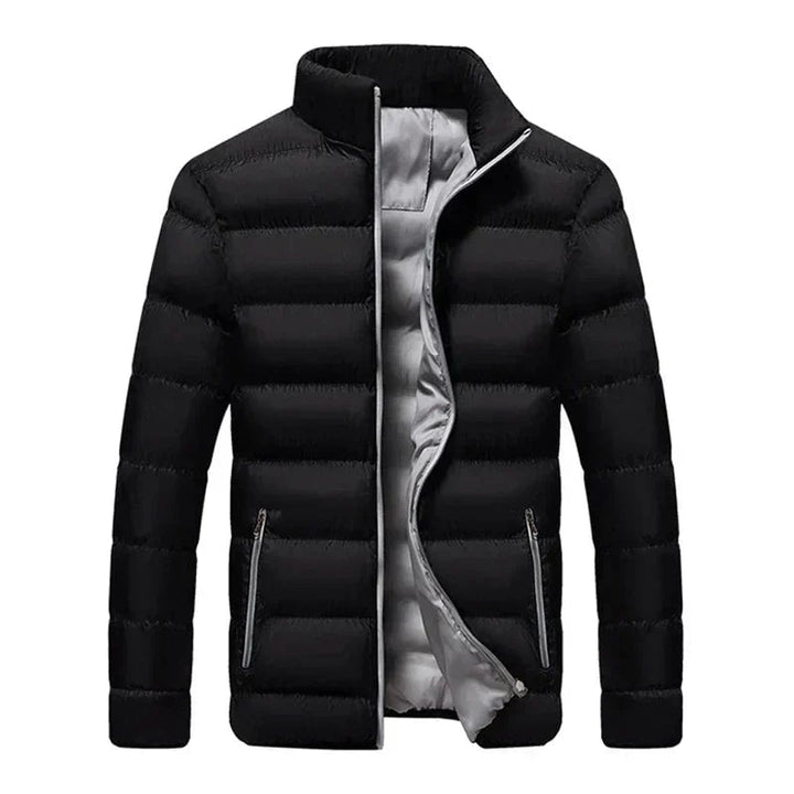 Elegant thermal jacket in Orange displayed flat to show color vibrancy and clean-lined design