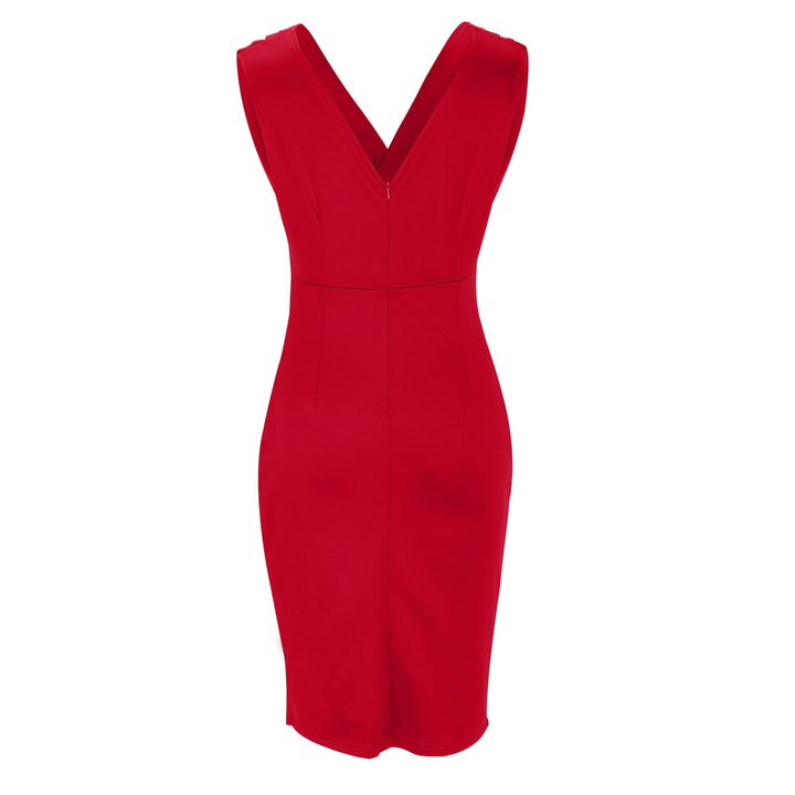Flat lay of the Rosalina sleeveless bodycon dress showing fabric texture and color options