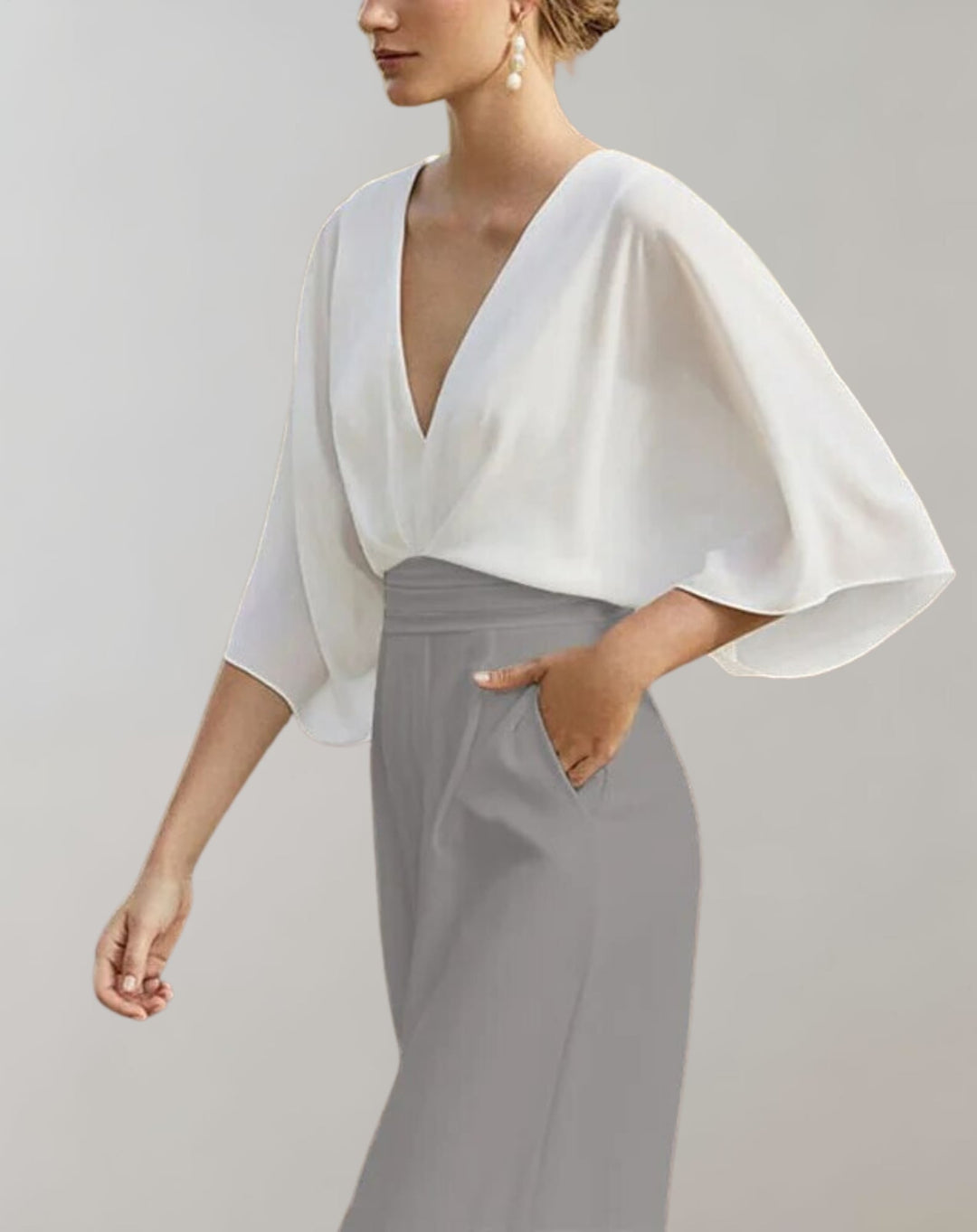 Color options for the Rosie wide-leg jumpsuit including white, pink, blue, red, green, and black