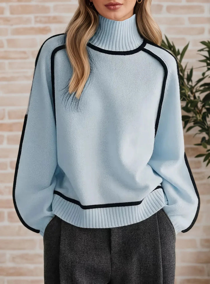 Ruby sweater styled with jeans and ankle boots for a casual everyday look