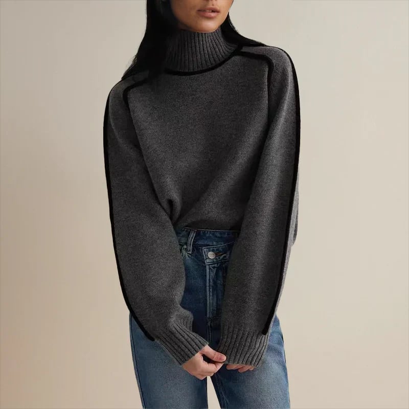 Flat lay of the Ruby sweater in red showing available color and overall design