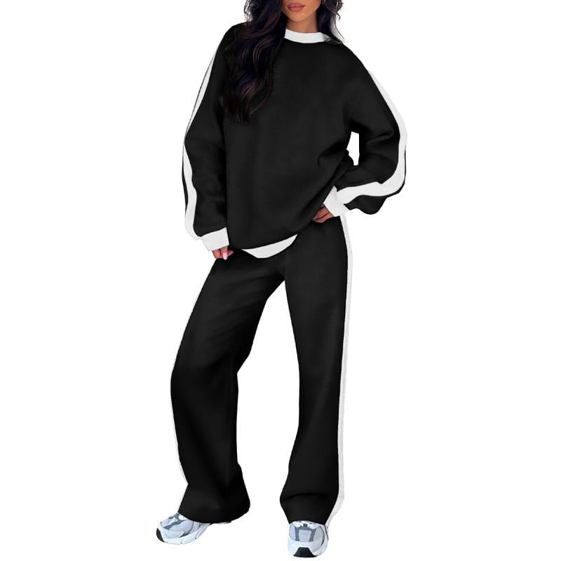 Front view of the Samara sweatshirt set in beige showing the relaxed silhouette and soft fabric