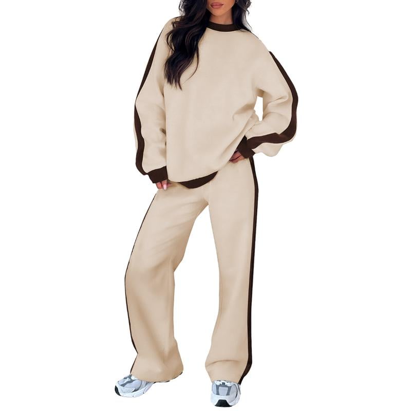 Woman wearing the Samara set in blue, showing full-length top and pants together