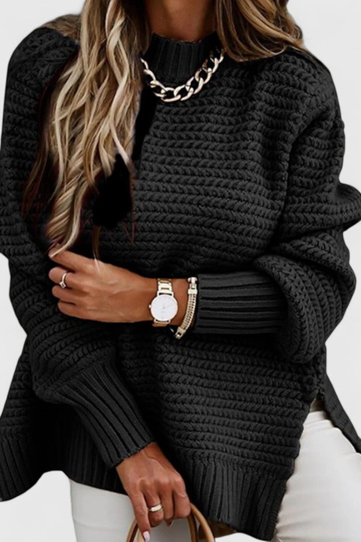 Savannah sweater displayed to highlight its versatile relaxed design and smooth drape