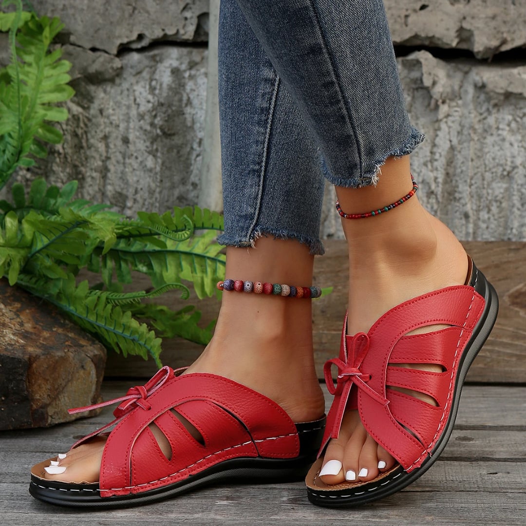 Scarlett women's sandals in ochre yellow, side angle showing silhouette