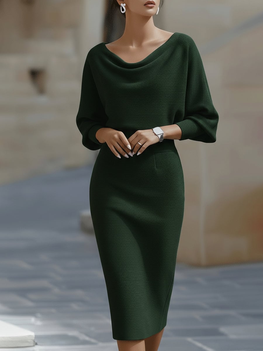 Close-up detail of the Selah midi dress fabric texture and tailored finish