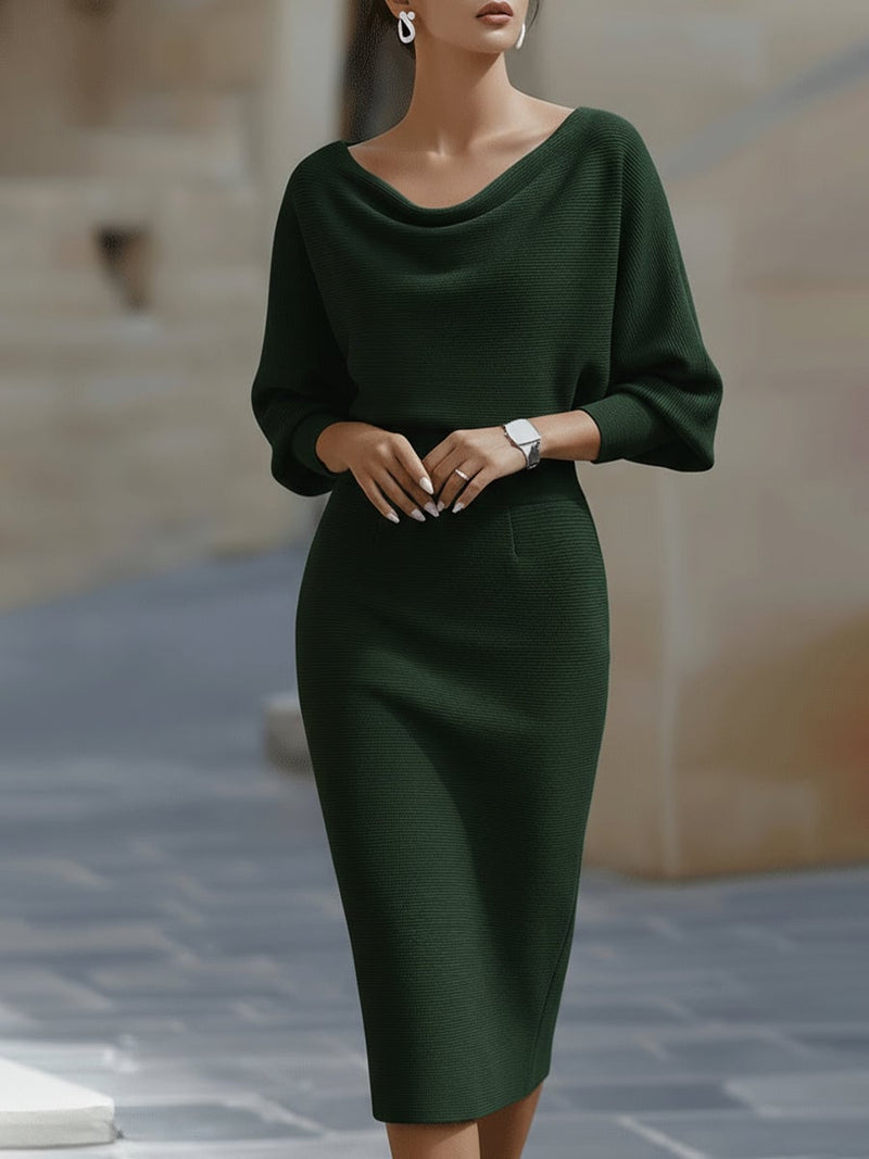 Close-up detail of the Selah midi dress fabric texture and tailored finish