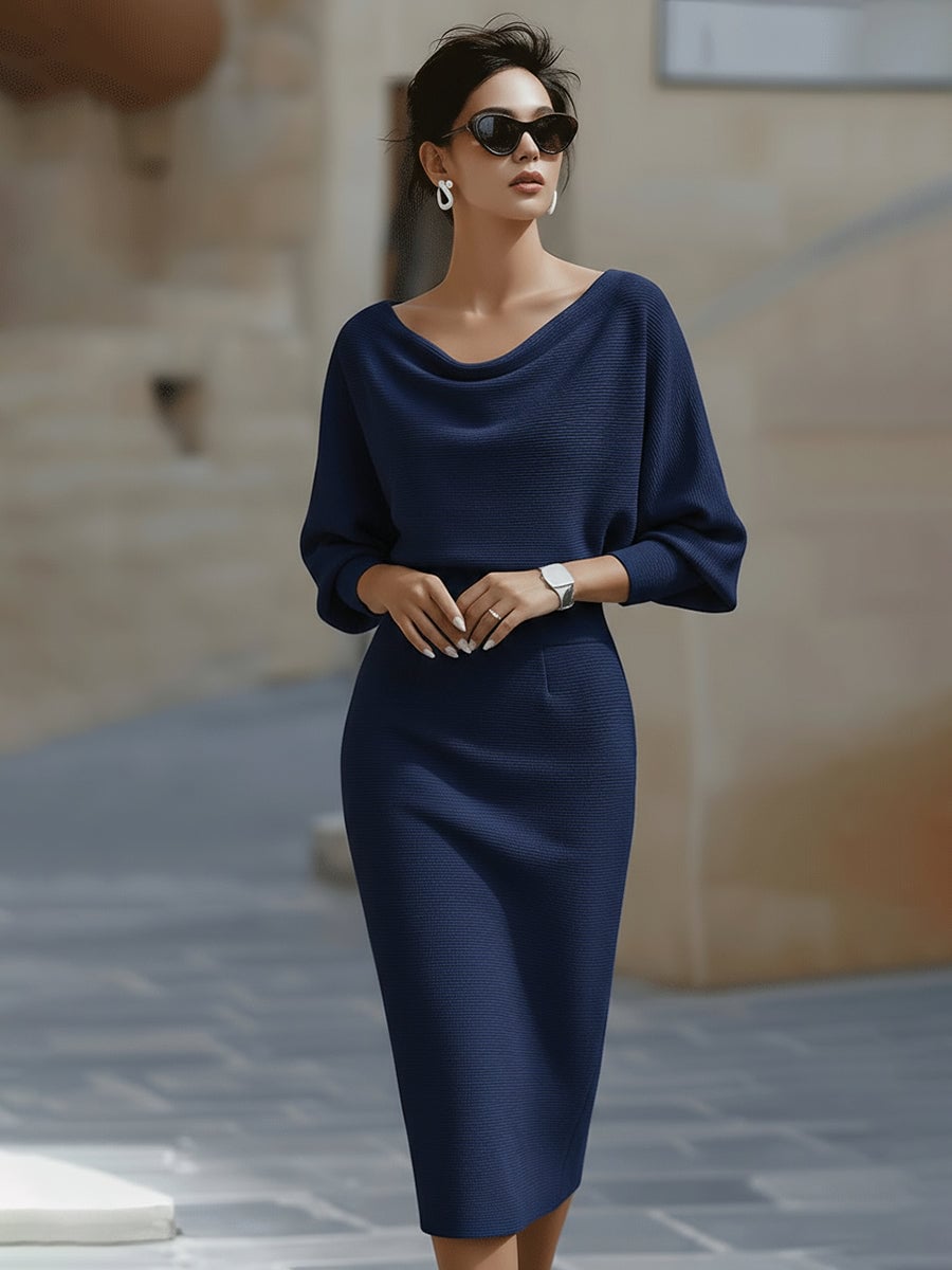Model in the Selah midi dress styled with heels for an elevated evening look