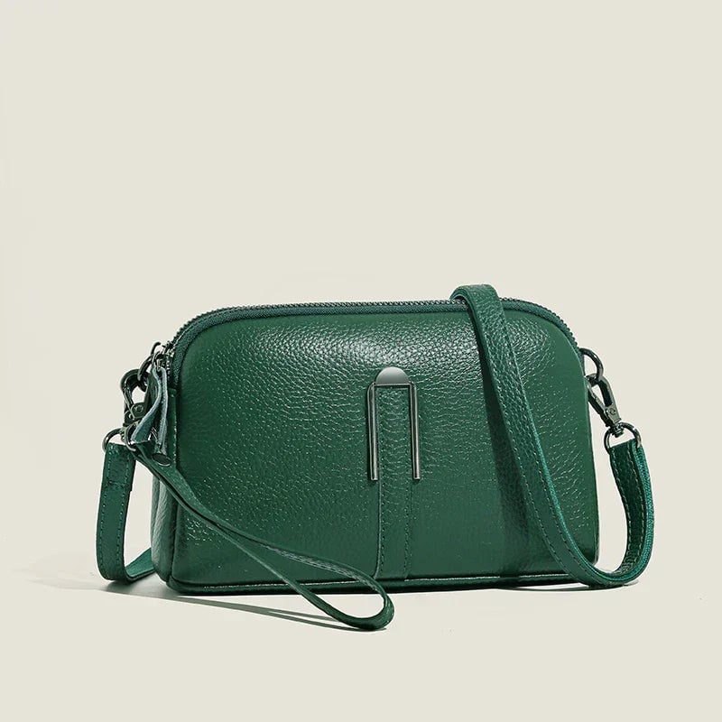 Selinde shoulder bag in khaki styled with casual everyday outfit