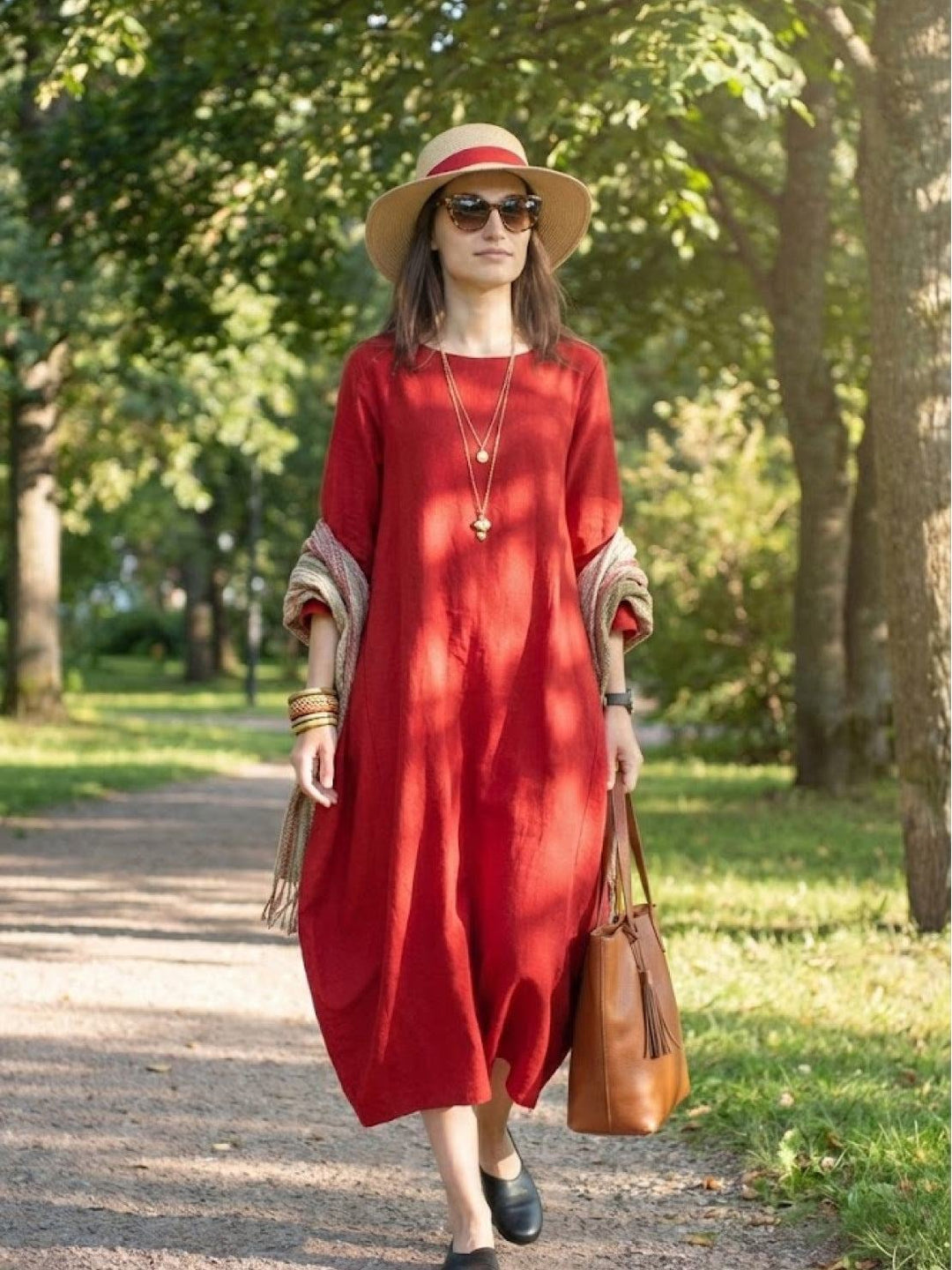 Woman wearing the Serena oversized boho maxi dress in White, front view
