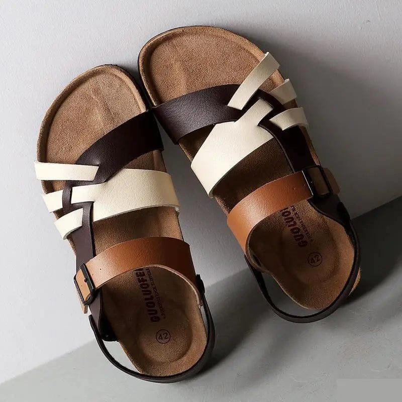 Sienna women's sandals in blue displayed flat lay on a neutral background