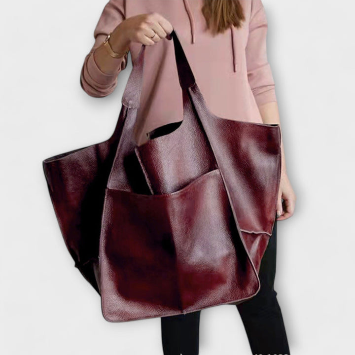 Sigrid Everyday Bag in brown shown from the back highlighting smooth exterior